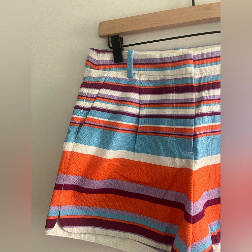 J.Crew High-Rise Striped Cotton Shorts - Picture 2 of 8